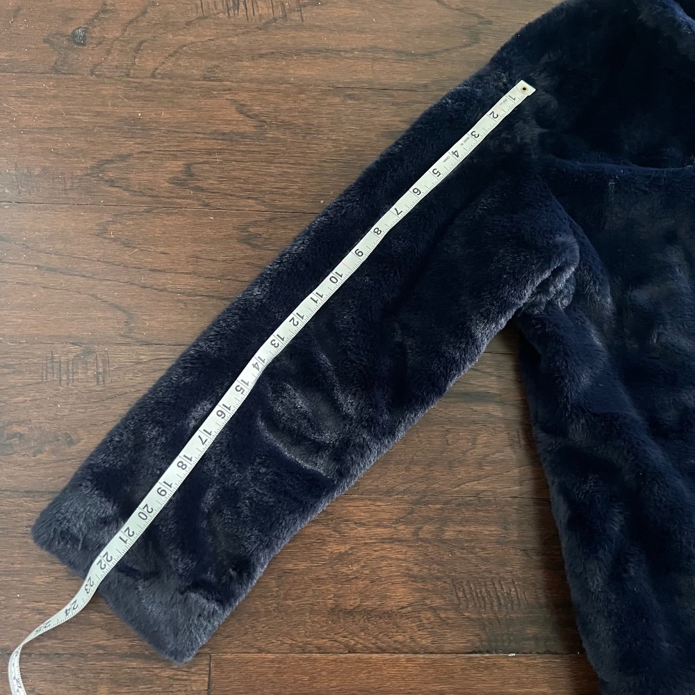 NWT Women's Simply Vera Vera Wang Blue Faux Fur Coat Size XL - Picture 14 of 15